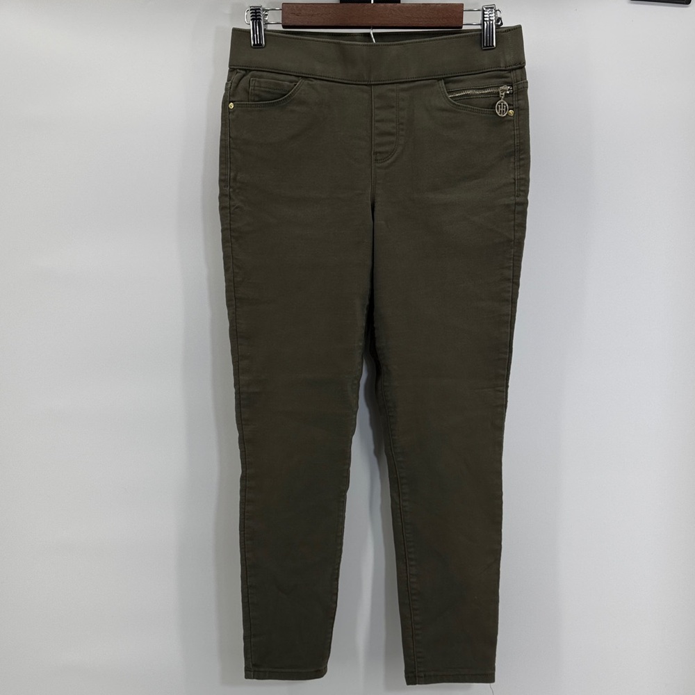 Tommy Hilfiger Chino Pants Womens Size 4 Green Slim Fit Stretch Skinny Ankle
